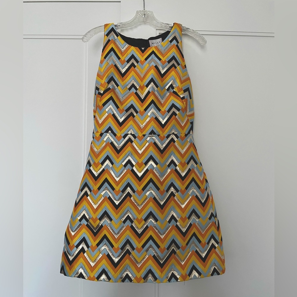 MILLY Jacquard Chevron dress 2016 | size 8 | NEVER WORN